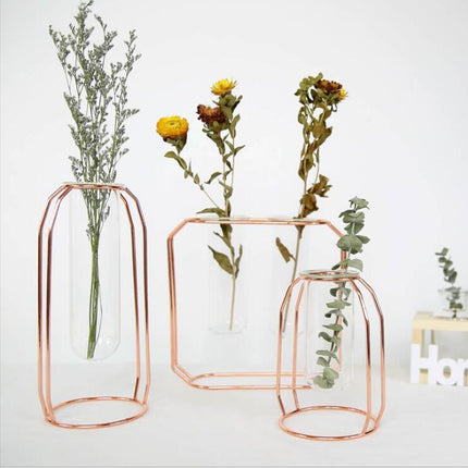 Geometric Rose Gold Vase