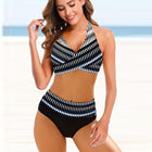 European And American Ladies Split Bikini Striped Tie-dye Hollow Bikini Swimsuit