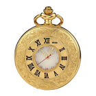 Quartz Pocket Watch Retro Roman Style Hollow-out