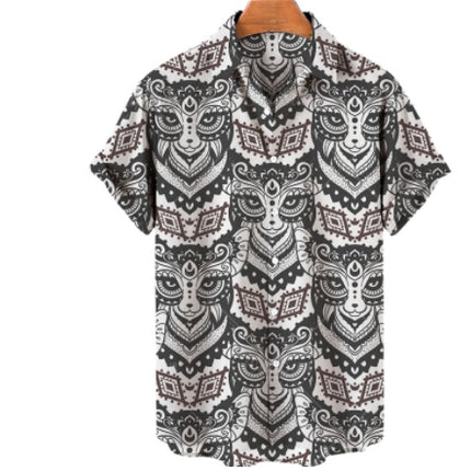 3D Printed Cat Hawaiian Shirt