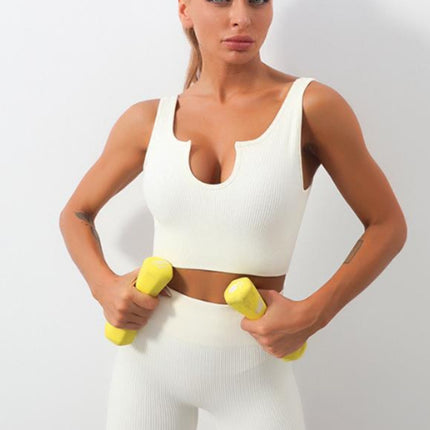 Women's Seamless Sports Bra Workout Crop Top Tank Tops For Women Longline Sports Bra Ribbed Crop Top Fitness