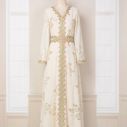 Muslim Robe Women's Bronzing Embroidery