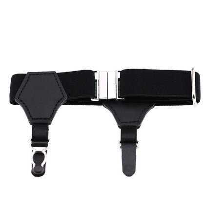 Popular high-end sexy tide men and women gentleman white-collar dress double head duckbill buckle hoist buckle garter socks