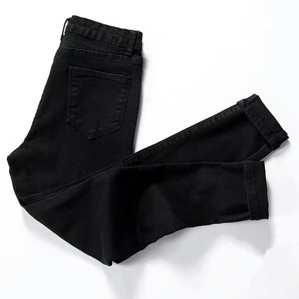 Women Velvet Jeans Stretch High Waist Winter Warm Pants