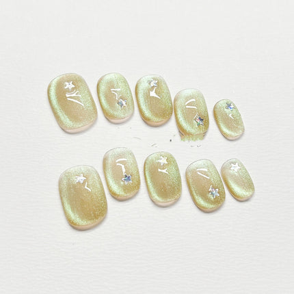 Gentle Fluorescent Summer Fake Nails