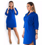 Irregular plus size shirt dress