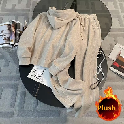 Casual Velvet Sport Suit Western Style Slimming