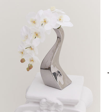 Mirror Silver Vase Ceramic Design Sense Electroplating