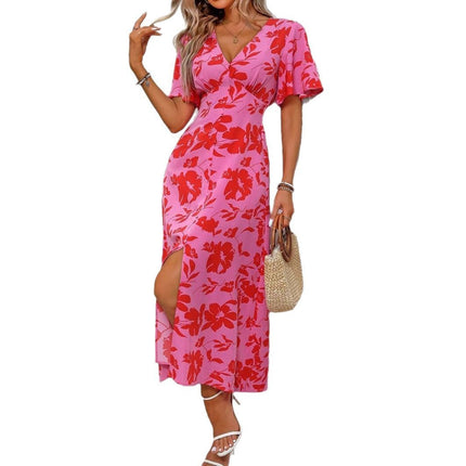 Women's V-neck Casual Temperament Long Dress