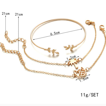 Modyle   Gold Color Crystal Wedding Bracelets Set CZ Stone Heart Bracelets Bangles For Woman