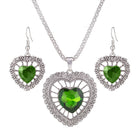 Vintage Crystal Rhinestone Double Heart Set