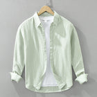Long Sleeve Shirt Men's Fashion Casual Artistic Loose Linen Top