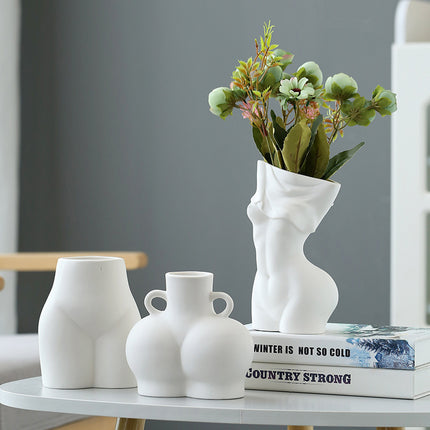 Ceramic Handicraft Decoration Flower Biscuits Body Art Vase Wholesale