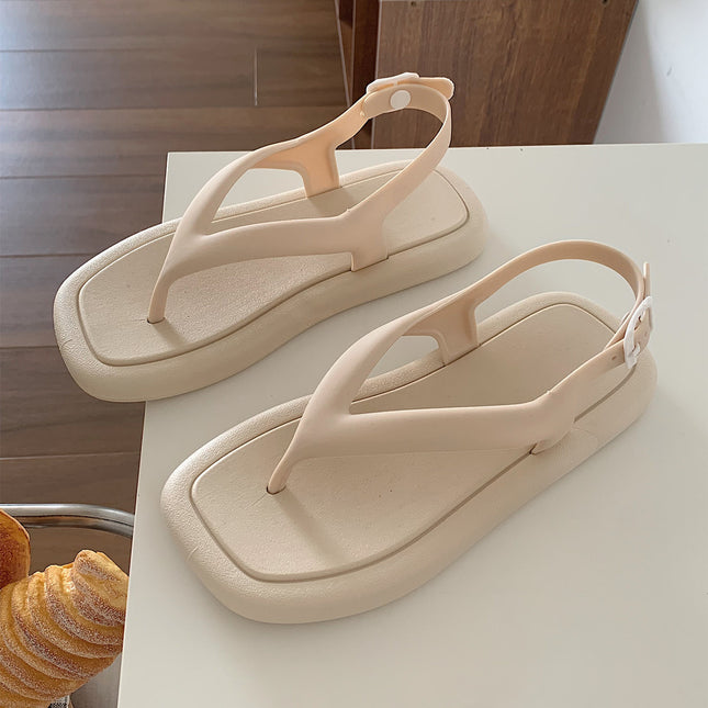 Personalized Simple Solid Color Flip-toe Sandals