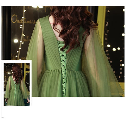 Green Wedding Dress Guzheng Art Examination Solo