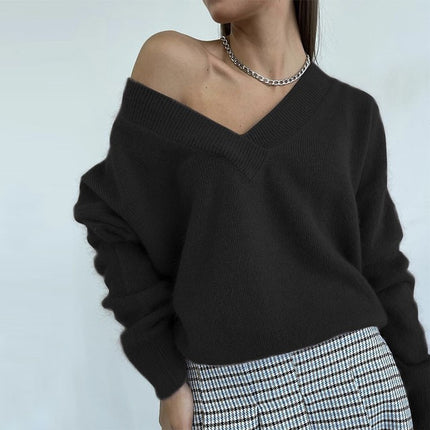 Soft Cashmere Sweater Women Casual LoosePullovers Tops