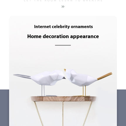 Gold And Silver Crafts Gift Origami Bird Hallway Home Resin Decorations