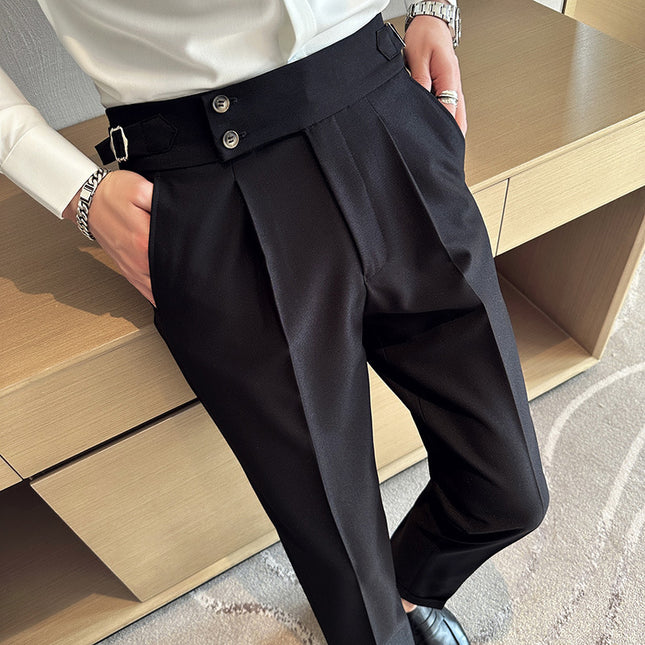 Slim Double-breasted Closure Collar Vest Pants Suit