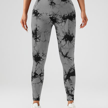 Tie Dye Slimming Yoga Leggings, Butt Lifting High Stretch Casual Fitness Yoga Pants, Women's Activewear