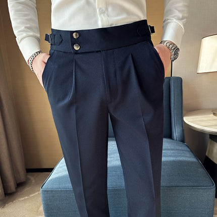 Slim Double-breasted Closure Collar Vest Pants Suit