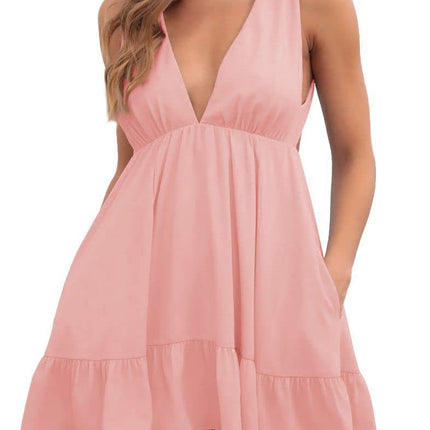 Backless Sleeveless Sling Dress Women