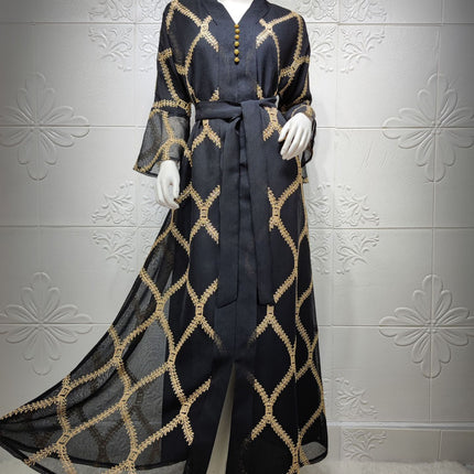 Middle East Muslim Temperament Gauze Dress