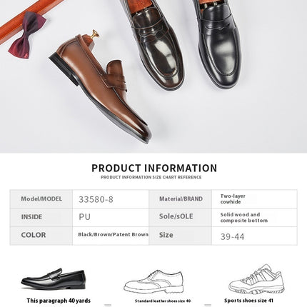 Men's Leather Summer British Style Simple Business Leather Shoes