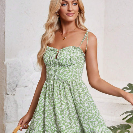 Women's Random Print Minimalist Casual Strap Dress