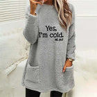 Women's Printed Round Neck Pullover Long Sleeve Pocket Double-sided Velvet Sweatshirt