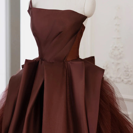Skinny Banquet Evening With Bra Dresses Coffee Temperament Fluffy Skirt