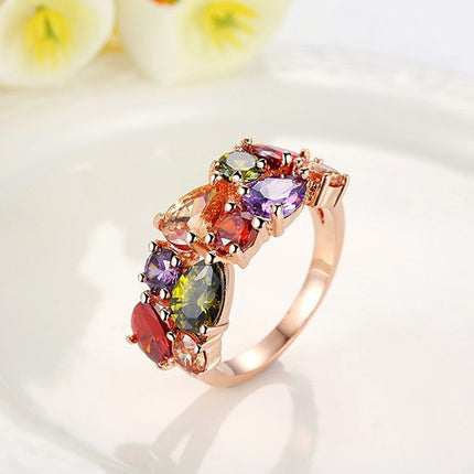 Colored zircon rings
