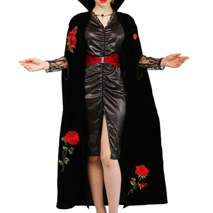 Couple's Halloween Rose Embroidery Vampire Stage Performance Party Costume