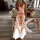 Elegant Geometric V-neck Strap Dress