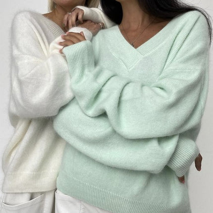 Soft Cashmere Sweater Women Casual LoosePullovers Tops