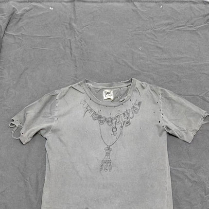 Damaged Neck lace Reworked Washed Short Sleeves