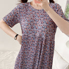 Comfortable Nightdress Women's Short Sleeve Floral Slimming Dress
