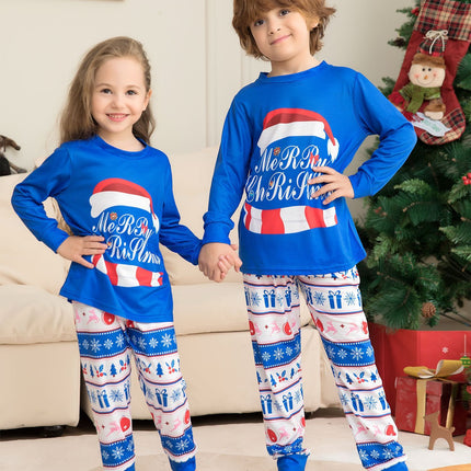 Matching Family Pajamas Sets Christmas PJ's Letter Print Top And Plaid Pants Jammies Sleepwear
