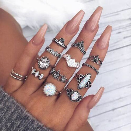Women's Vintage Water Drop Diamond Ring Suit