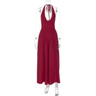 Halter Elegant Large Swing Skirt Dress Women's Clothing