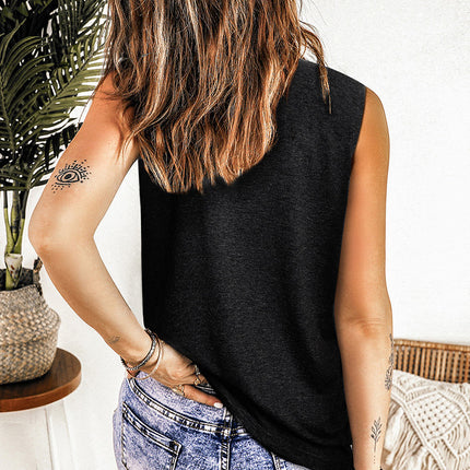 European And American Versatile Loose Outerwear Racerback Tank Top Women