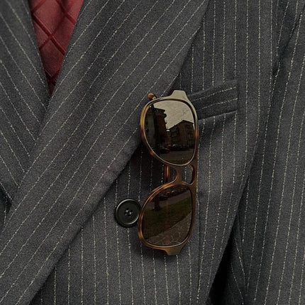 Classic Double - Breasted Pinstripe Men's Suit