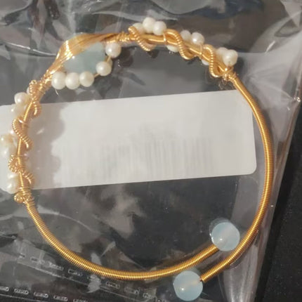 Pearl Bracelets For Women Gold Plating Pearl Bracelet Gold Wire Braided Vintage Style Bracelets Cuff Bracelets Fashion Bracelet