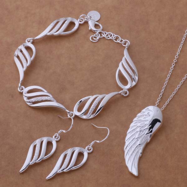 Feather earrings bracelets necklace set