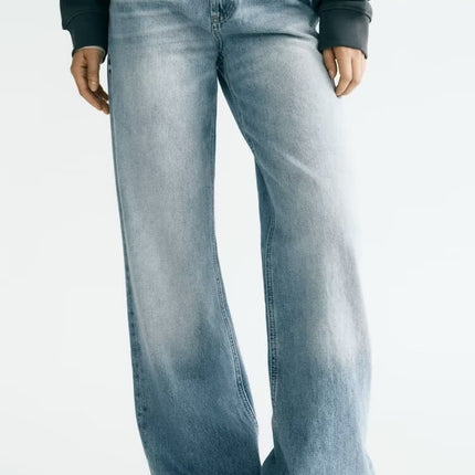 Autumn And Winter Jeans High Waist Straight Pants Women's Wide-leg Pants