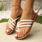 Women's Flat Slippers Plus Size Woven Casual Slippers