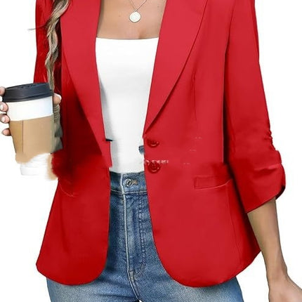 Solid Color Lightweight Slim Suit Jacket