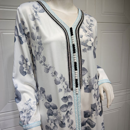 Muslim Female Hui Print Dress Robe