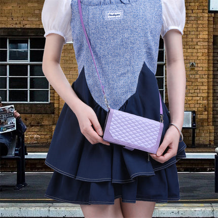 Crossbody Plaid Multi-functional Zipper Bag Mobile Phone Case