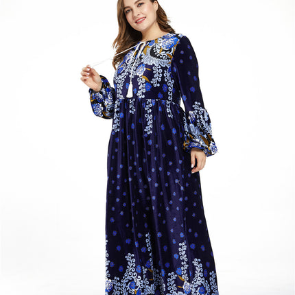 Gold velvet plus size dress