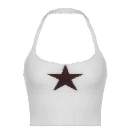American Star Fur Neck Tank Top For Women